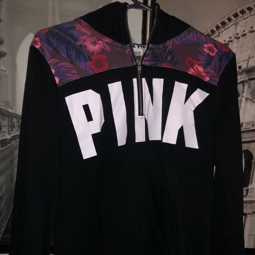 Pink floral quarter zip